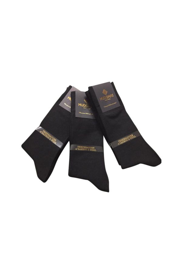 6'lı Siyah Bambu Yün Erkek Çorap Ultimate Serisi Kalite