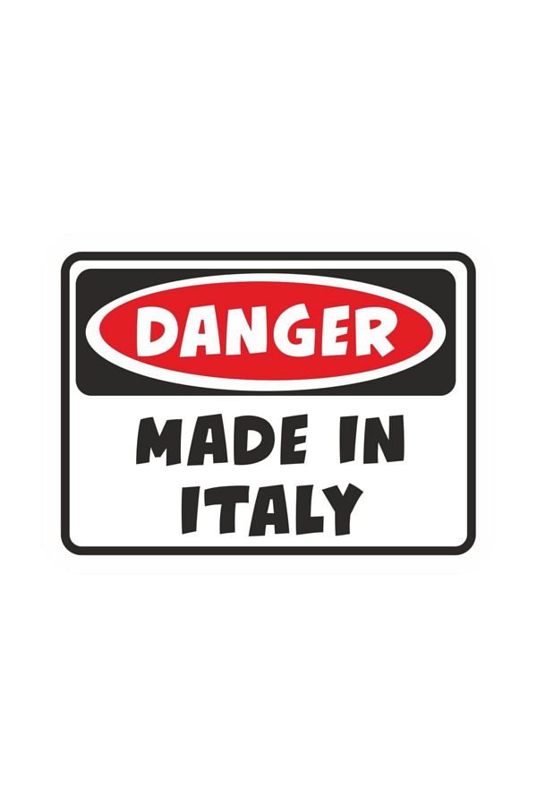 Danger Made In Italy Sticker 12x8,5 Cm 00213 Sticker Fabrikası