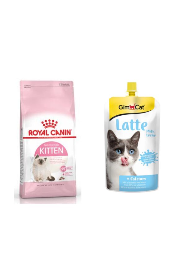 Kitten Yavru Kedi Kuru Maması 2kg + Gimcat Milk Latte Calcium Sıvı Kedi Sütü 200 Ml