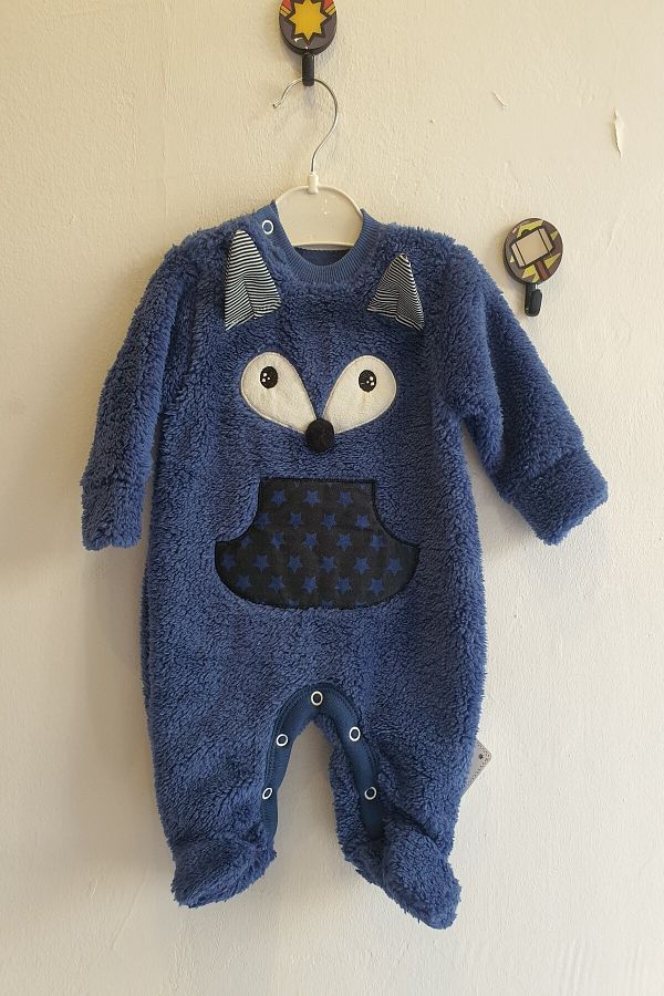 Erkek Bebek 0-9 Ay Tilki Nakışlı Astronot Tulum DAMLA BEBE