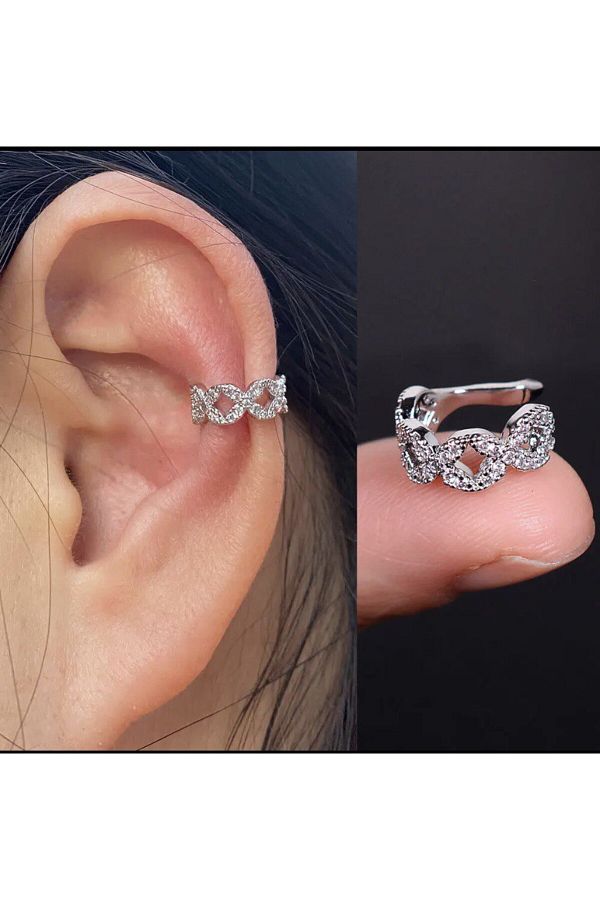 kararmaz zirkon taşlı earcuff sıkıştırmalı kıkırdak conch orbital delik gerektirmeyen küpe