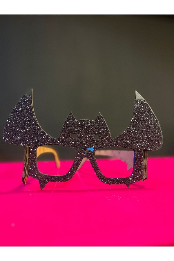 Halloween Yarasa Model Ahşap Parti Gözlüğü Camsız Ahşap Cadılar Bayramı Gözlüğü
