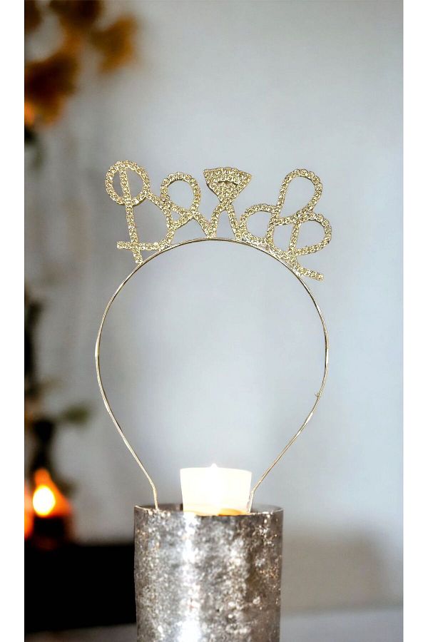 Gümüş Renk Lüks Kristal Taşlı Bride Parti Taç 17*16 Cm Bekarlığa Veda Partisi Taç
