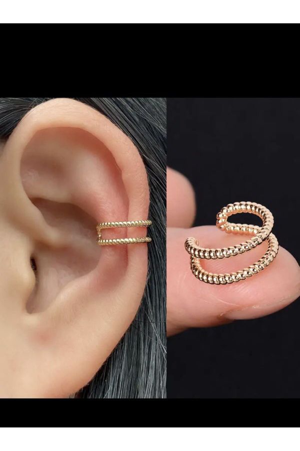 kararmaz earcuff sıkıştırmalı kıkırdak conch orbital delik gerektirmeyen küpe