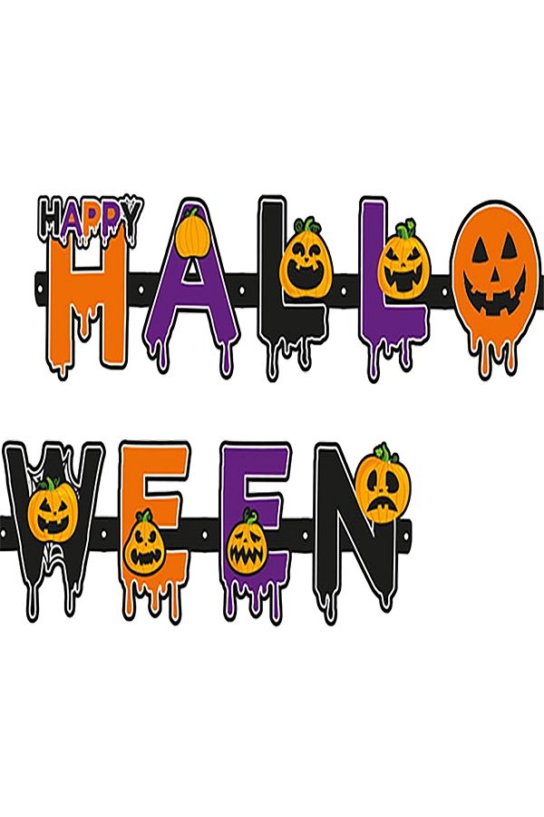 Cadılar Bayramı Hapyy Halloween Yazı Banner Parti Okul Sınıf Süsleri Balkabağı 120cm