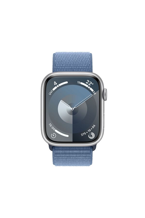 Apple Watch Series 9 GPS 45mm Gümüş Alüminyum Kasa ve Buz Mavisi Spor Loop - Görsel 2