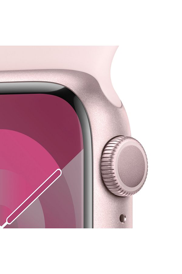 Apple Watch Series 9 GPS 41mm Pembe Alüminyum Kasa ve Uçuk Pembe Spor Kordon - M/L - Görsel 3