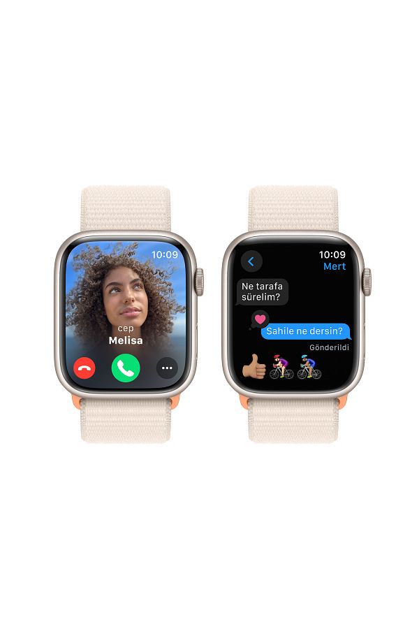 Apple Watch Series 9 GPS 45mm Yıldız Işığı Alüminyum Kasa ve Yıldız Işığı Spor Loop - Görsel 6