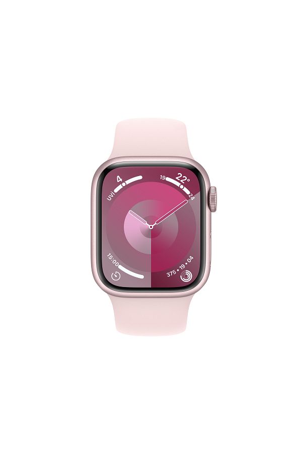 Apple Watch Series 9 GPS 41mm Pembe Alüminyum Kasa ve Uçuk Pembe Spor Kordon - M/L - Görsel 2