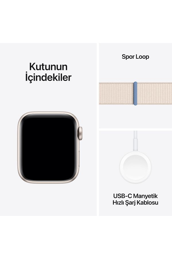 Apple Watch SE GPS + Cellular 40mm Yıldız Işığı Alüminyum Kasa ve Yıldız Işığı Spor Loop - Görsel 8