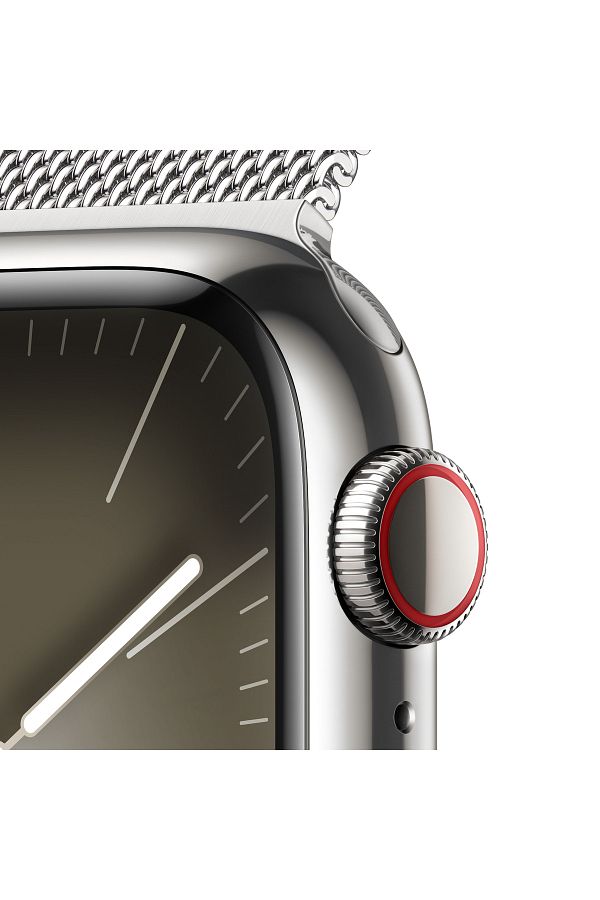 Apple Watch Series 9 GPS + Cellular 41mm Gümüş Paslanmaz Çelik Kasa ve Gümüş Milano Loop - Görsel 3