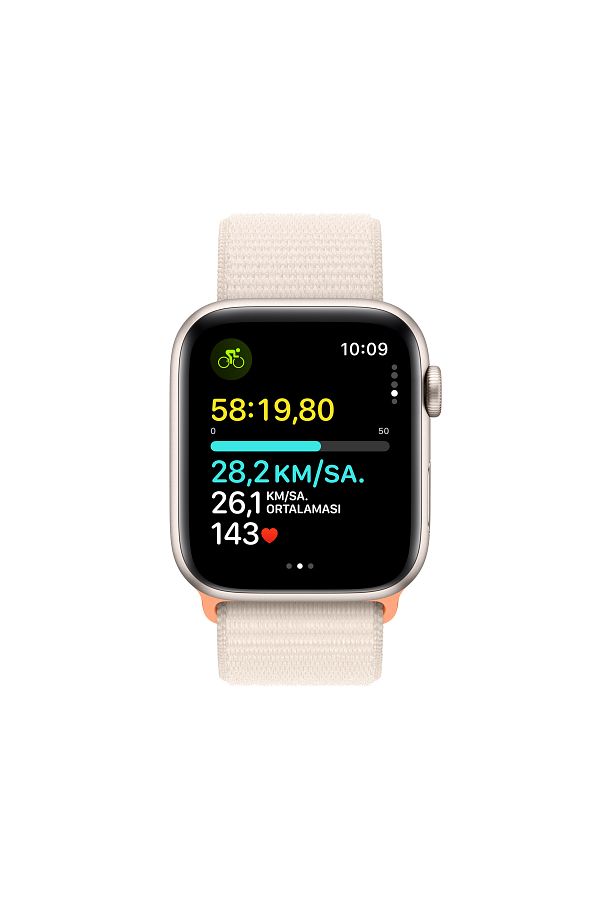 Apple Watch SE GPS 44mm Yıldız Işığı Alüminyum Kasa ve Yıldız Işığı Spor Loop - Görsel 6