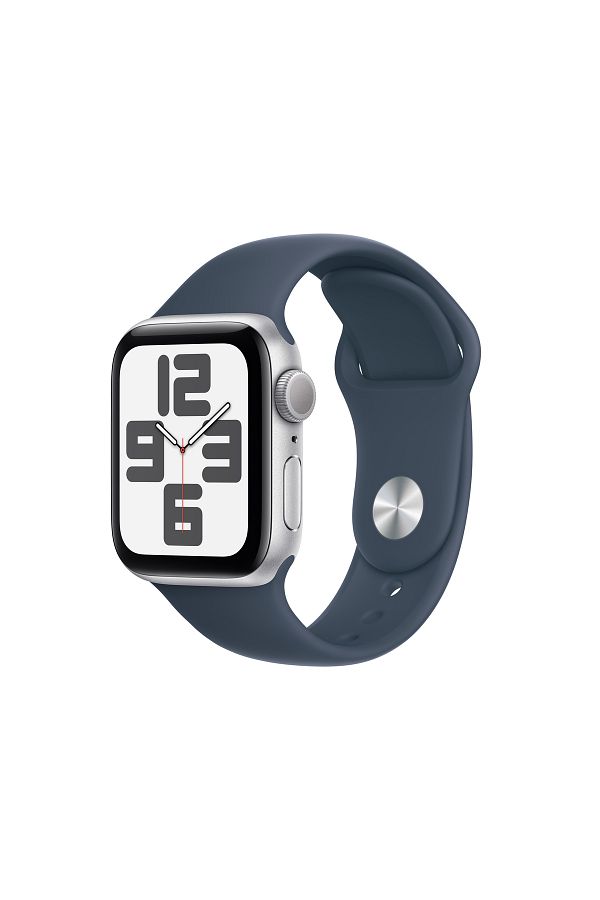 Apple Watch SE GPS 40mm Gümüş Alüminyum Kasa ve Fırtına Mavisi Spor Kordon - M/L