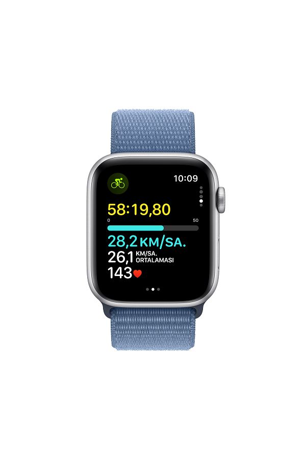 Apple Watch SE GPS 44mm Gümüş Alüminyum Kasa ve Buz Mavisi Spor Loop - Görsel 6