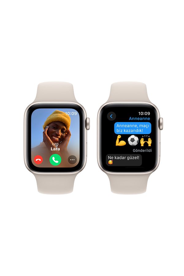 Apple Watch SE GPS 44mm Yıldız Işığı Alüminyum Kasa ve Yıldız Işığı Spor Kordon - M/L - Görsel 4