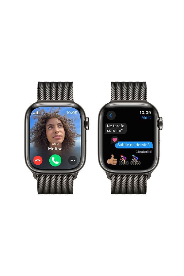 Apple Watch Series 9 GPS + Cellular 41mm Grafit Paslanmaz Çelik Kasa ve Grafit Milano Loop - Görsel 6
