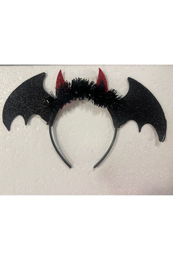 Halloween Siyah Kırmızı Yarasa Şeytan Taç Cadılar Bayramı Parti Tacı