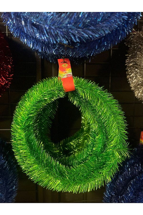 Yılbaşı 5 m Yeşil Metalik Garland Yılbaşı Dekor Yeni Yıl Noel Süsü Yeni Yıl Garland