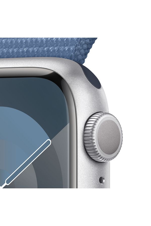 Apple Watch Series 9 GPS 41mm Gümüş Alüminyum Kasa ve Buz Mavisi Spor Loop - Görsel 3