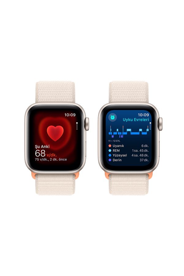 Apple Watch SE GPS + Cellular 40mm Yıldız Işığı Alüminyum Kasa ve Yıldız Işığı Spor Loop - Görsel 5