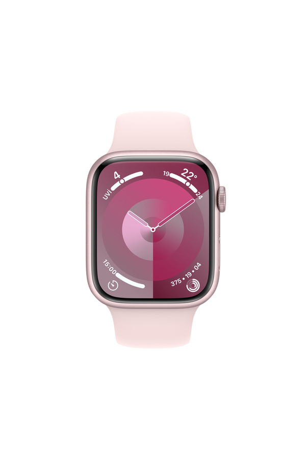 Apple Watch Series 9 GPS 45mm Pembe Alüminyum Kasa ve Uçuk Pembe Spor Kordon - M/L - Görsel 2