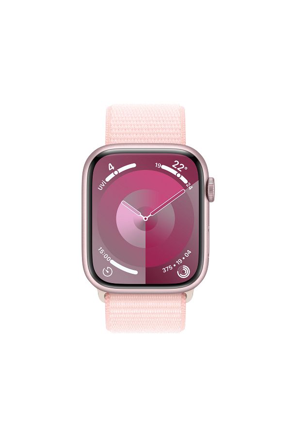 Apple Watch Series 9 GPS 45mm Pembe Alüminyum Kasa ve Uçuk Pembe Spor Loop - Görsel 2