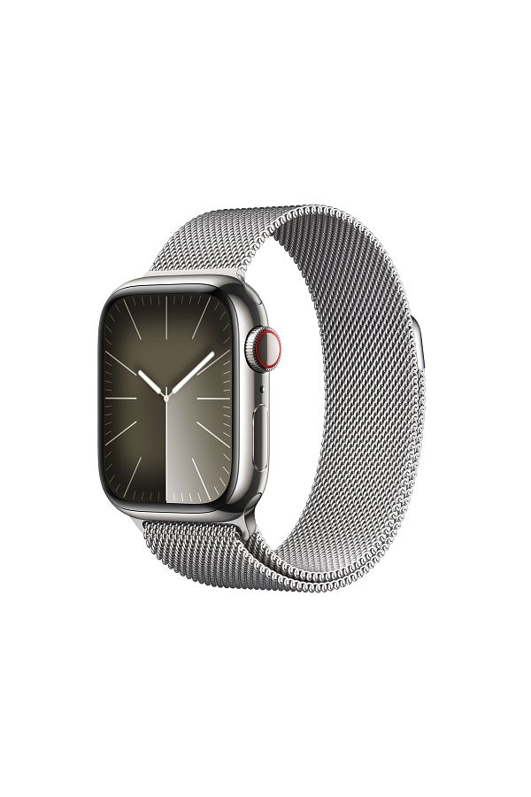 Apple Watch Series 9 GPS + Cellular 41mm Gümüş Paslanmaz Çelik Kasa ve Gümüş Milano Loop