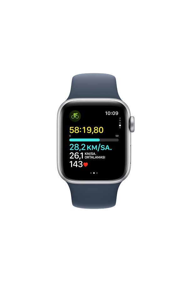 Apple Watch SE GPS 40mm Gümüş Alüminyum Kasa ve Fırtına Mavisi Spor Kordon - S/M - Görsel 6
