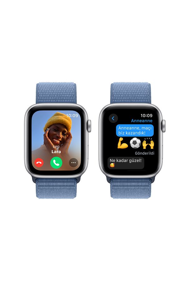 Apple Watch SE GPS 44mm Gümüş Alüminyum Kasa ve Buz Mavisi Spor Loop - Görsel 4