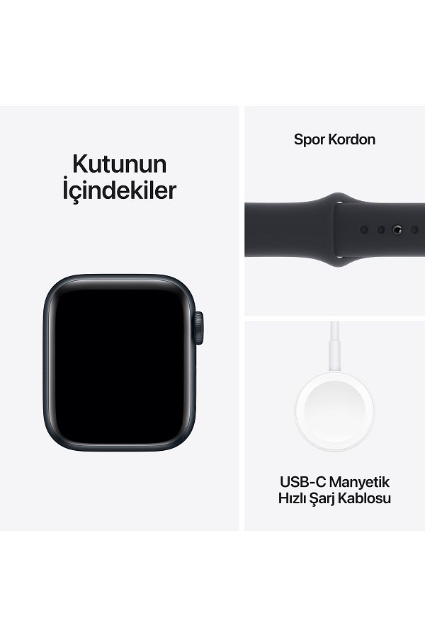 Apple Watch SE GPS 40mm Gece Yarısı Alüminyum Kasa ve Gece Yarısı Spor Kordon - M/L - Görsel 8