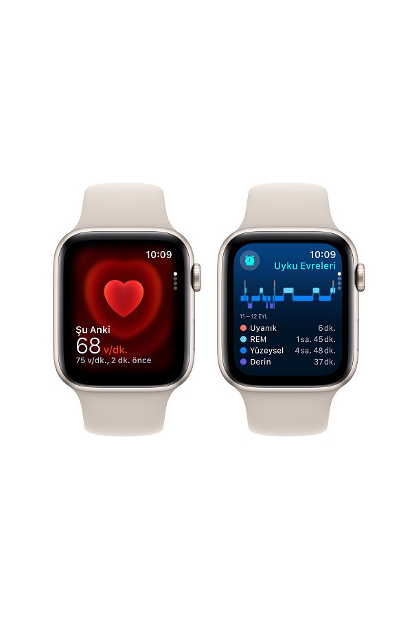 Apple Watch SE GPS 44mm Yıldız Işığı Alüminyum Kasa ve Yıldız Işığı Spor Kordon - M/L - Görsel 5