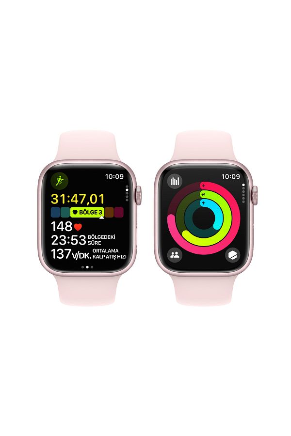 Apple Watch Series 9 GPS + Cellular 45mm Pembe Alüminyum Kasa ve Uçuk Pembe Spor Kordon - M/L - Görsel 8