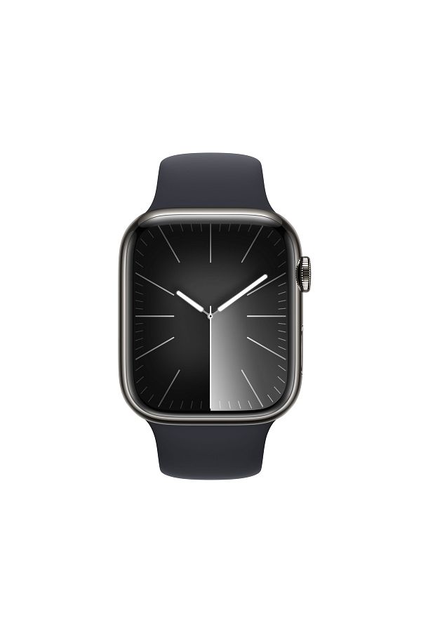 Apple Watch Series 9 GPS + Cellular 45mm Grafit Paslanmaz Çelik Kasa ve Gece Yarısı Spor Kordon - S/M - Görsel 2