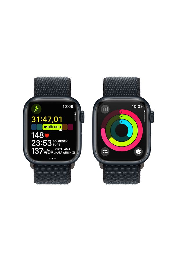 Apple Watch Series 9 GPS 41mm Gece Yarısı Alüminyum Kasa ve Gece Yarısı Spor Loop - Görsel 8