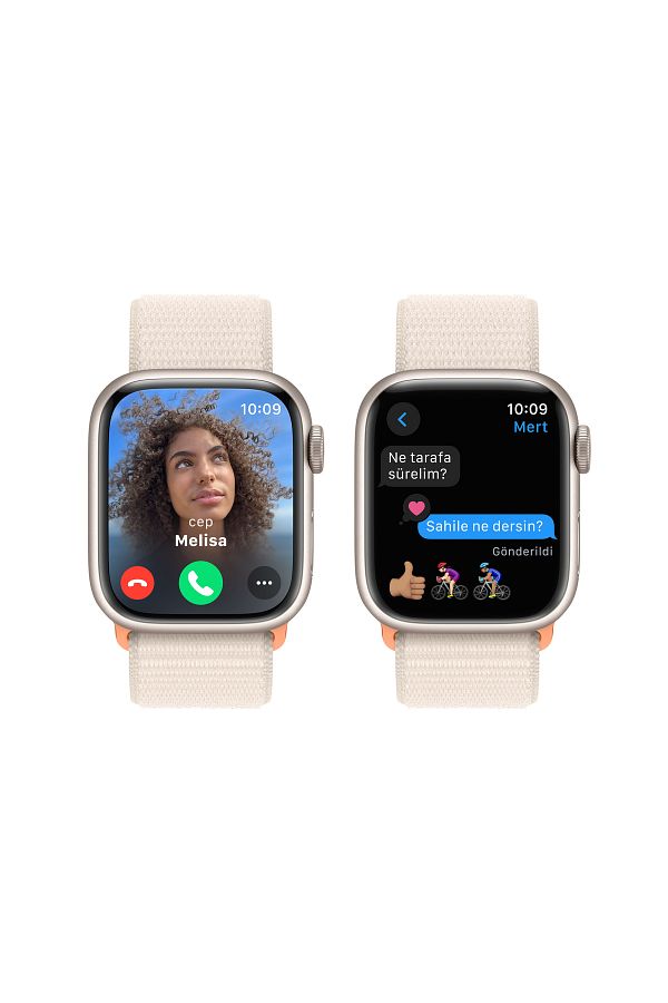 Apple Watch Series 9 GPS 41mm Yıldız Işığı Alüminyum Kasa ve Yıldız Işığı Spor Loop - Görsel 6