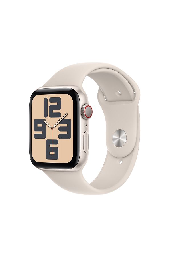 Apple Watch SE GPS + Cellular 44mm Yıldız Işığı Alüminyum Kasa ve Yıldız Işığı Spor Kordon - M/L