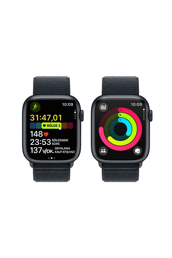 Apple Watch Series 9 GPS 45mm Gece Yarısı Alüminyum Kasa ve Gece Yarısı Spor Loop - Görsel 8