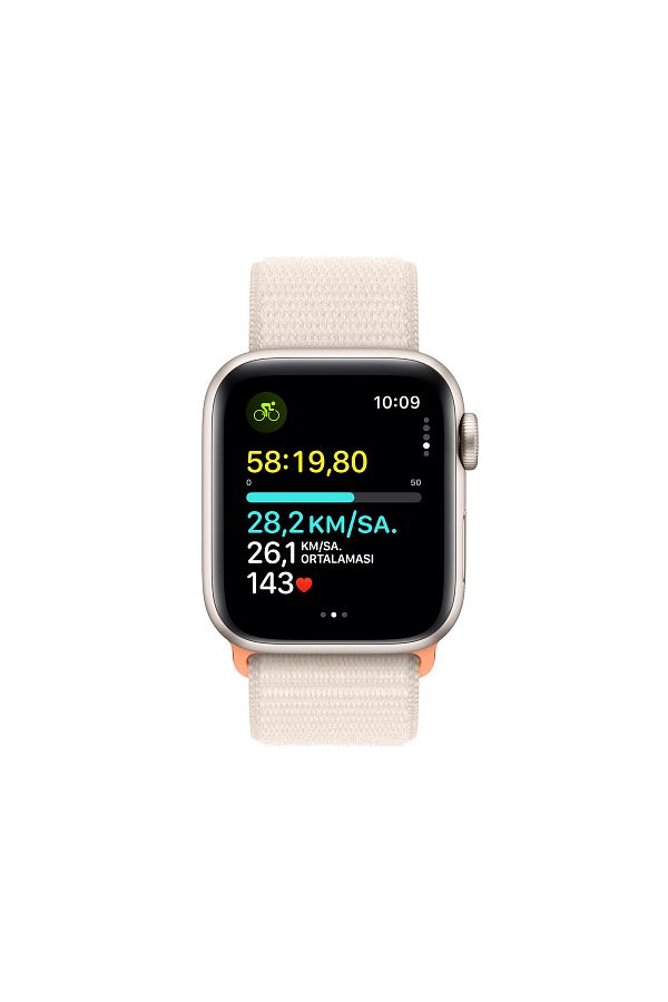 Apple Watch SE GPS + Cellular 40mm Yıldız Işığı Alüminyum Kasa ve Yıldız Işığı Spor Loop - Görsel 6