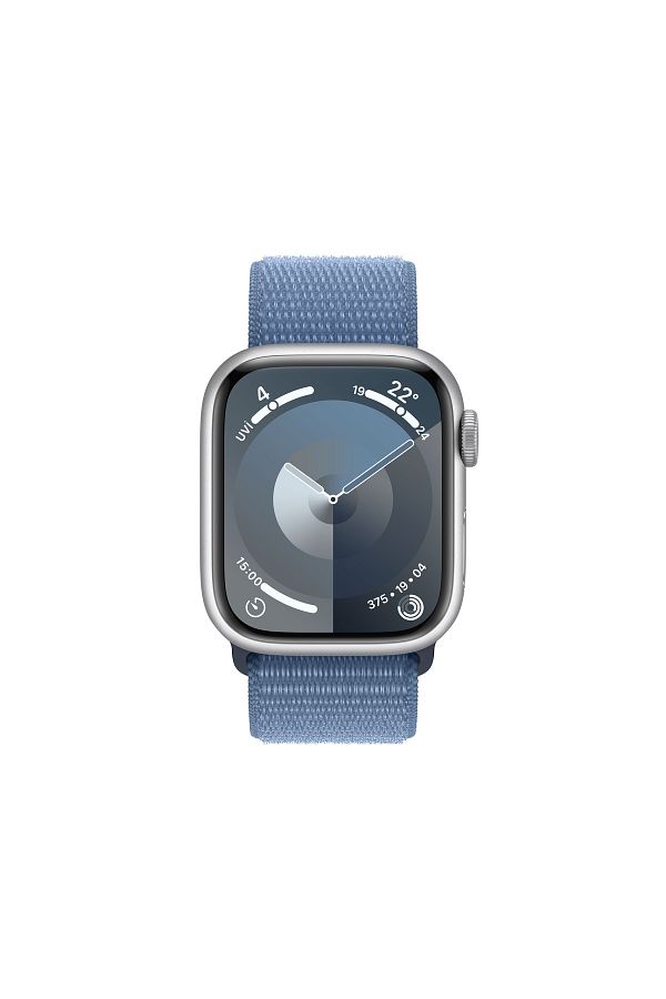 Apple Watch Series 9 GPS 41mm Gümüş Alüminyum Kasa ve Buz Mavisi Spor Loop - Görsel 2