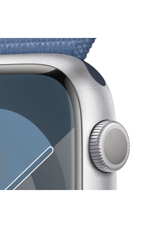 Apple Watch Series 9 GPS 45mm Gümüş Alüminyum Kasa ve Buz Mavisi Spor Loop - Görsel 3