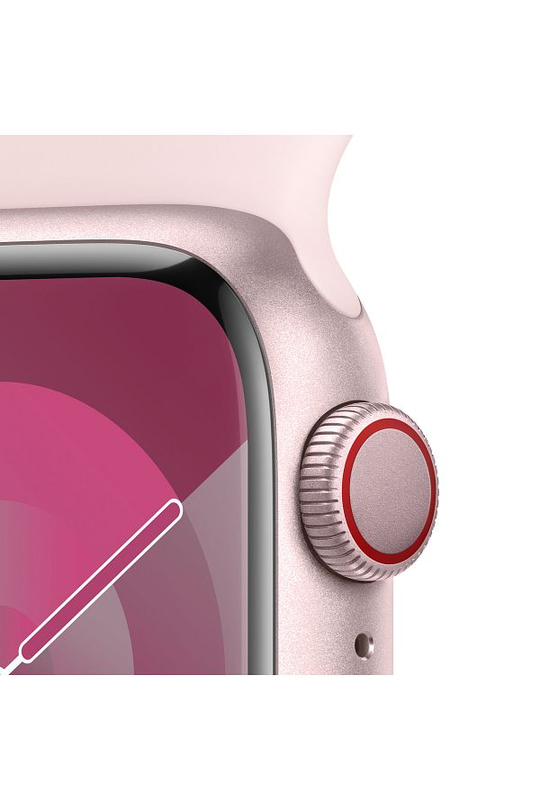 Apple Watch Series 9 GPS + Cellular 41mm Pembe Alüminyum Kasa ve Uçuk Pembe Spor Kordon - M/L - Görsel 3