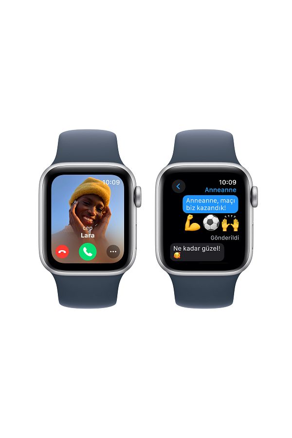 Apple Watch SE GPS 40mm Gümüş Alüminyum Kasa ve Fırtına Mavisi Spor Kordon - M/L - Görsel 4
