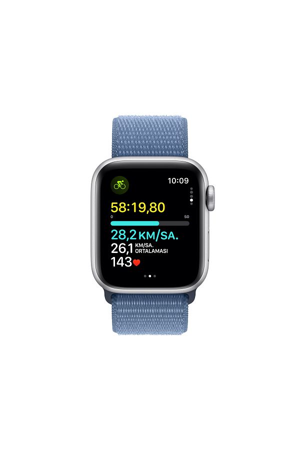 Apple Watch SE GPS 40mm Gümüş Alüminyum Kasa ve Buz Mavisi Spor Loop - Görsel 6