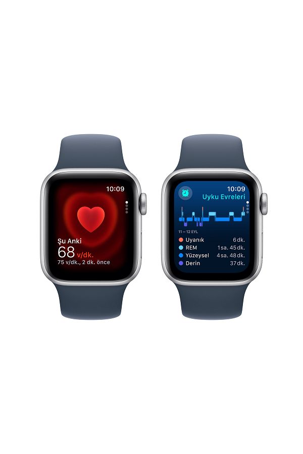 Apple Watch SE GPS 40mm Gümüş Alüminyum Kasa ve Fırtına Mavisi Spor Kordon - S/M - Görsel 5
