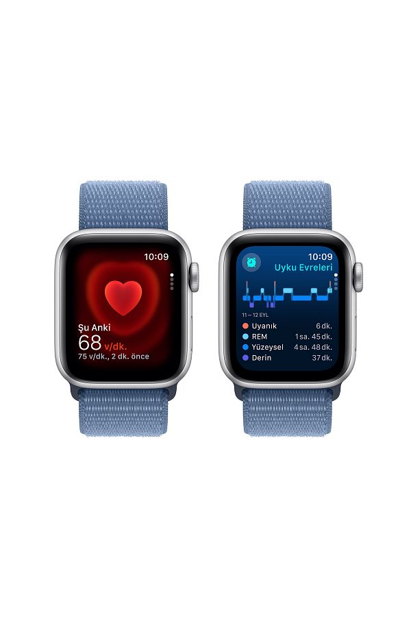 Apple Watch SE GPS 40mm Gümüş Alüminyum Kasa ve Buz Mavisi Spor Loop - Görsel 5