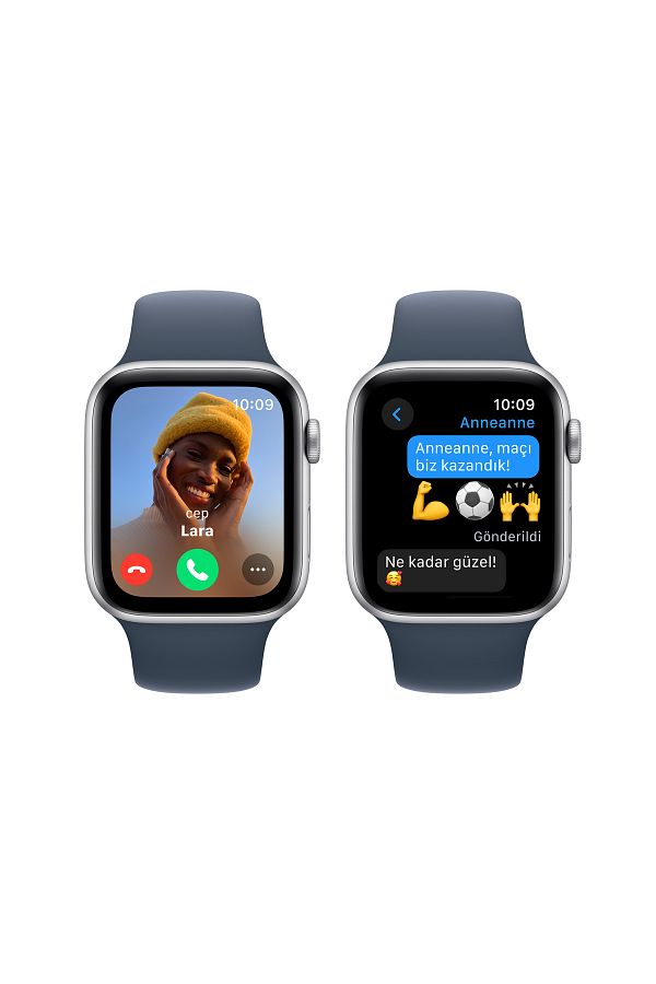 Apple Watch SE GPS 44mm Gümüş Alüminyum Kasa ve Fırtına Mavisi Spor Kordon - S/M - Görsel 3