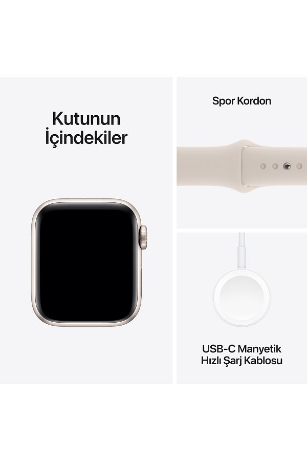 Apple Watch SE GPS 40mm Yıldız Işığı Alüminyum Kasa ve Yıldız Işığı Spor Kordon - M/L - Görsel 8