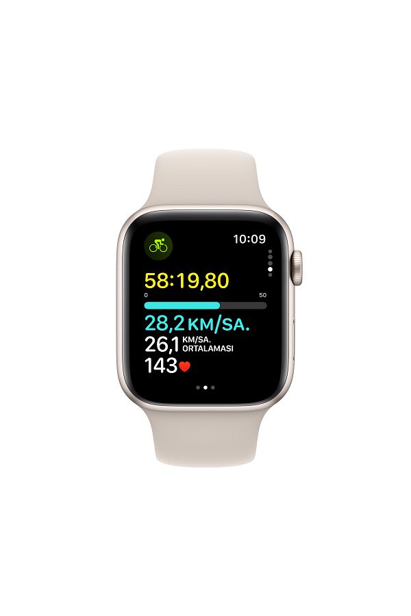 Apple Watch SE GPS 44mm Yıldız Işığı Alüminyum Kasa ve Yıldız Işığı Spor Kordon - M/L - Görsel 6