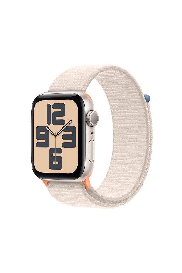 Apple Watch SE GPS 44mm Yıldız Işığı Alüminyum Kasa ve Yıldız Işığı Spor Loop