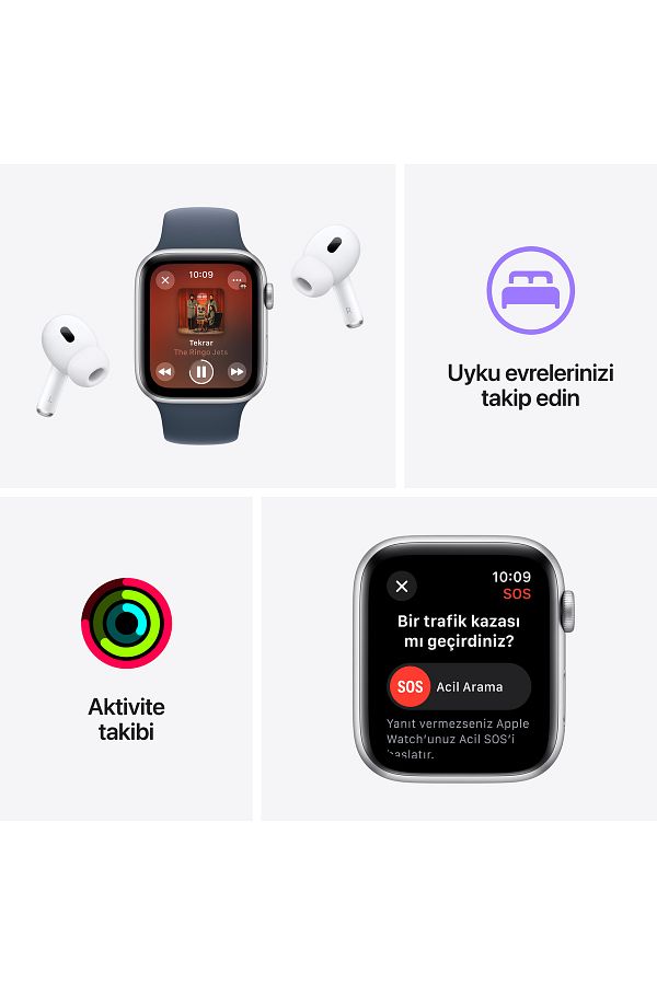 Apple Watch SE GPS 44mm Yıldız Işığı Alüminyum Kasa ve Yıldız Işığı Spor Kordon - M/L - Görsel 7